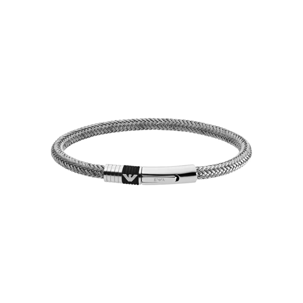 Emporio Armani bracciale uomo argento acciaio