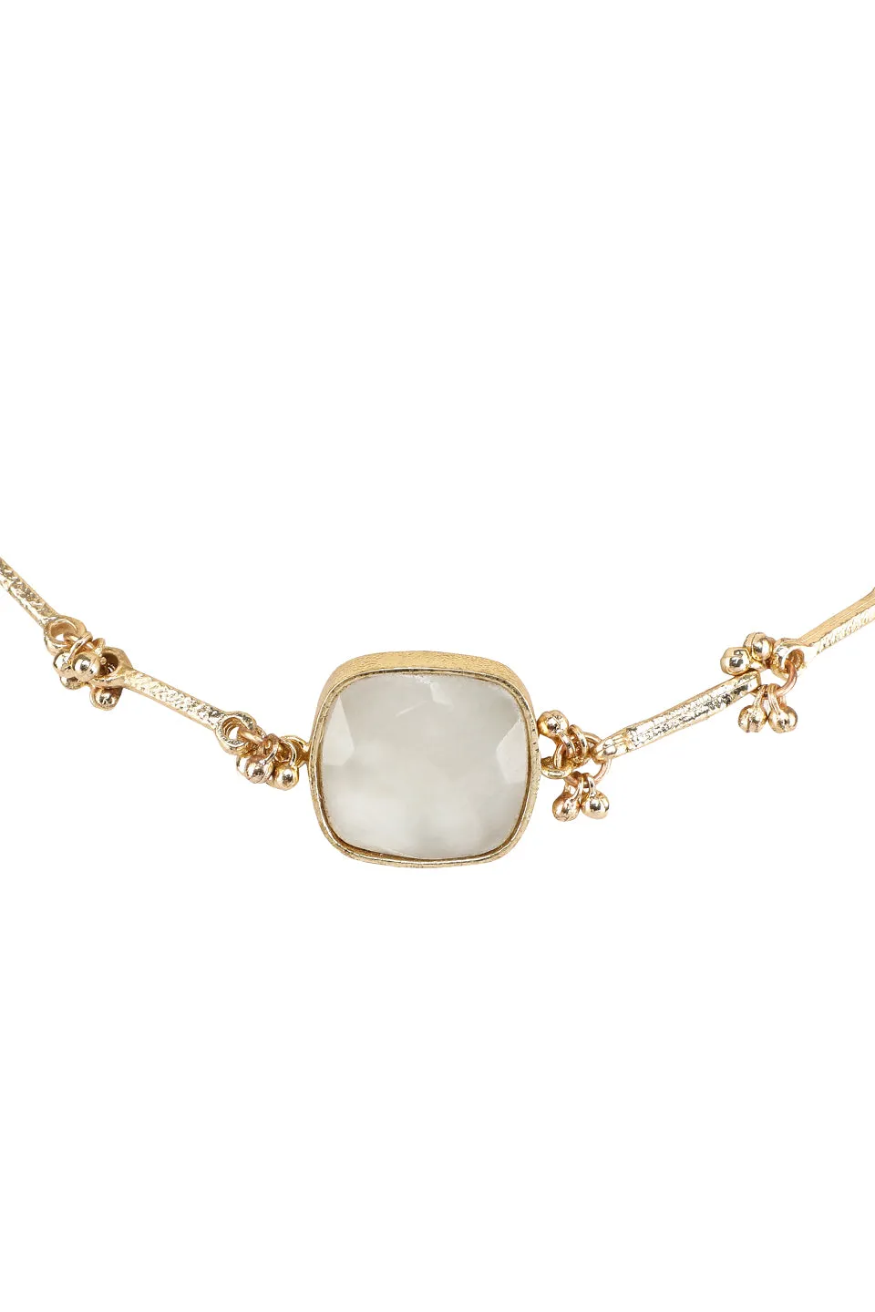 House of Tuhina Square Stone collana choker avorio pietra quadrata