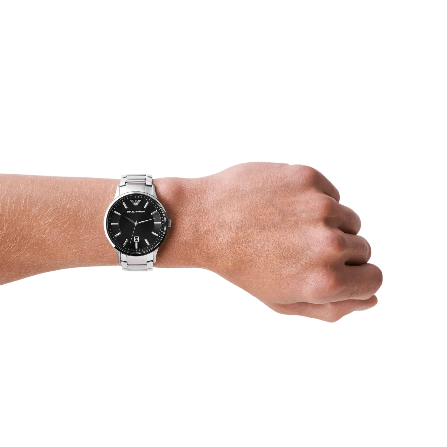 Emporio Armani Orologio Uomo 43 mm Argento e Nero