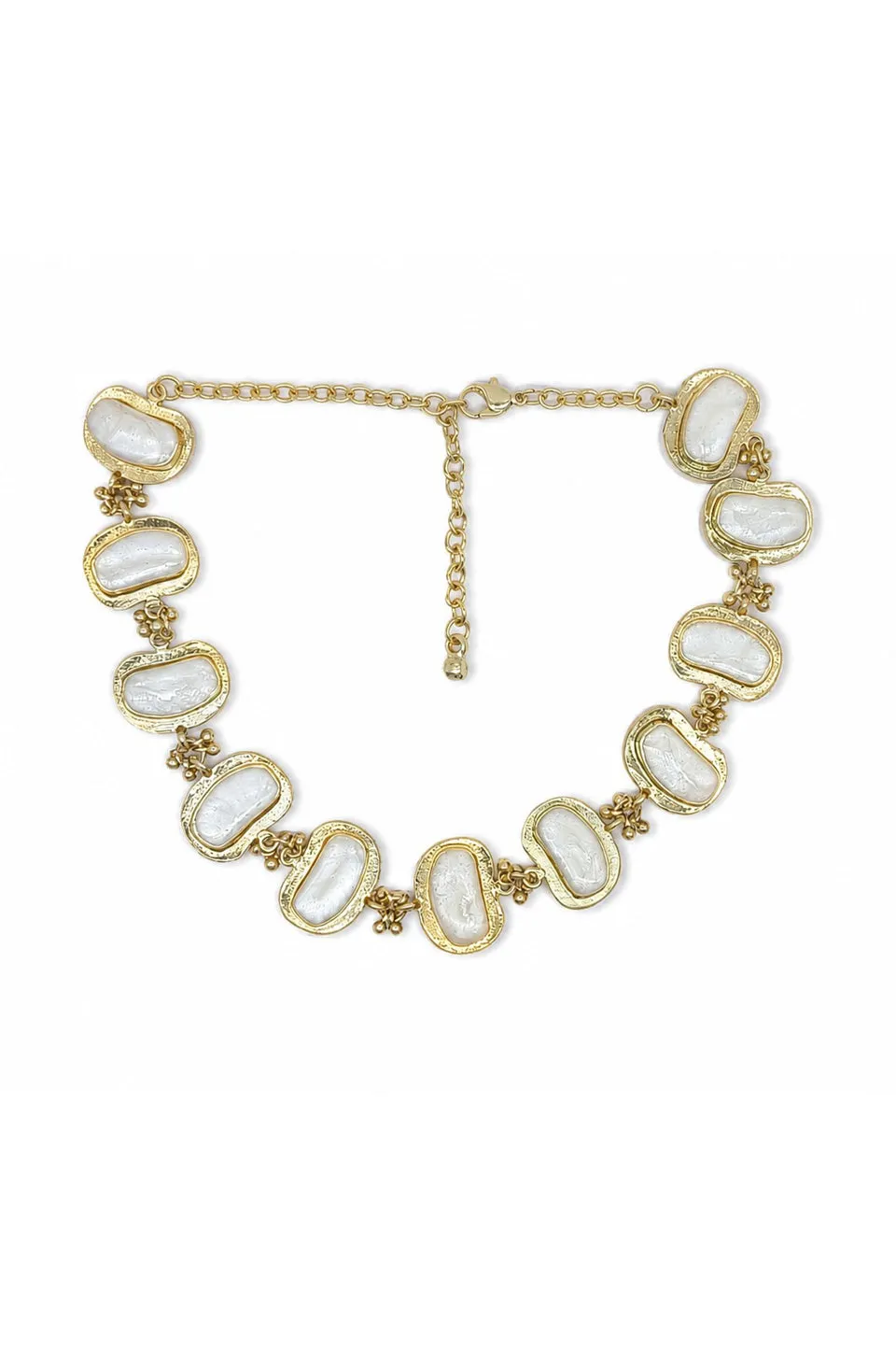 House of Tuhina Boat Stone collana pietre grigio argento