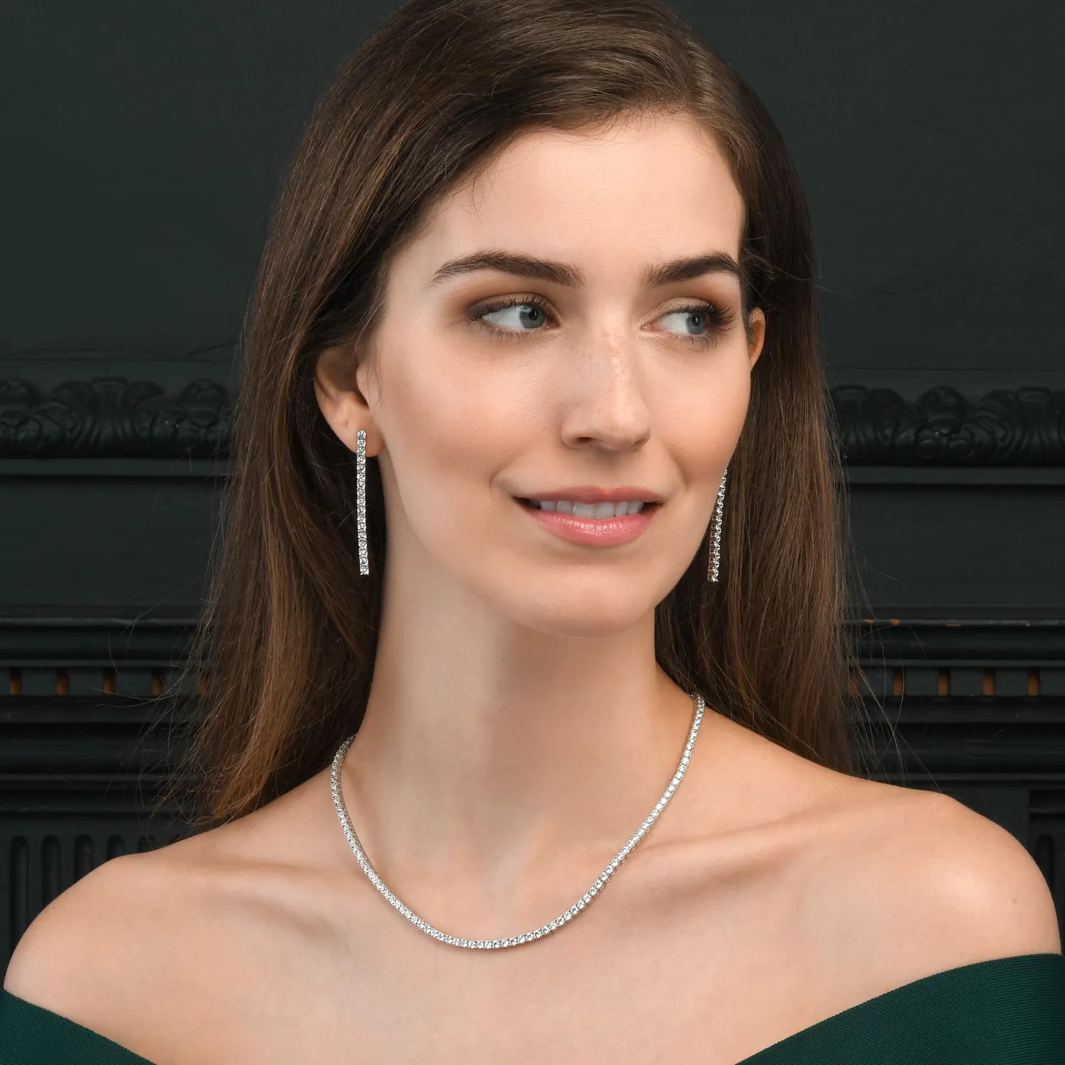 Diamond Treats Orecchini Tennis Argento 3 mm Castone a Griffe