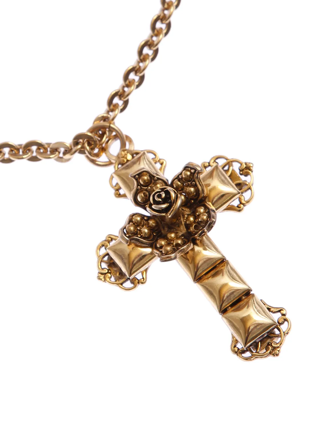 Rada Croce collana lunga oro antico fiore