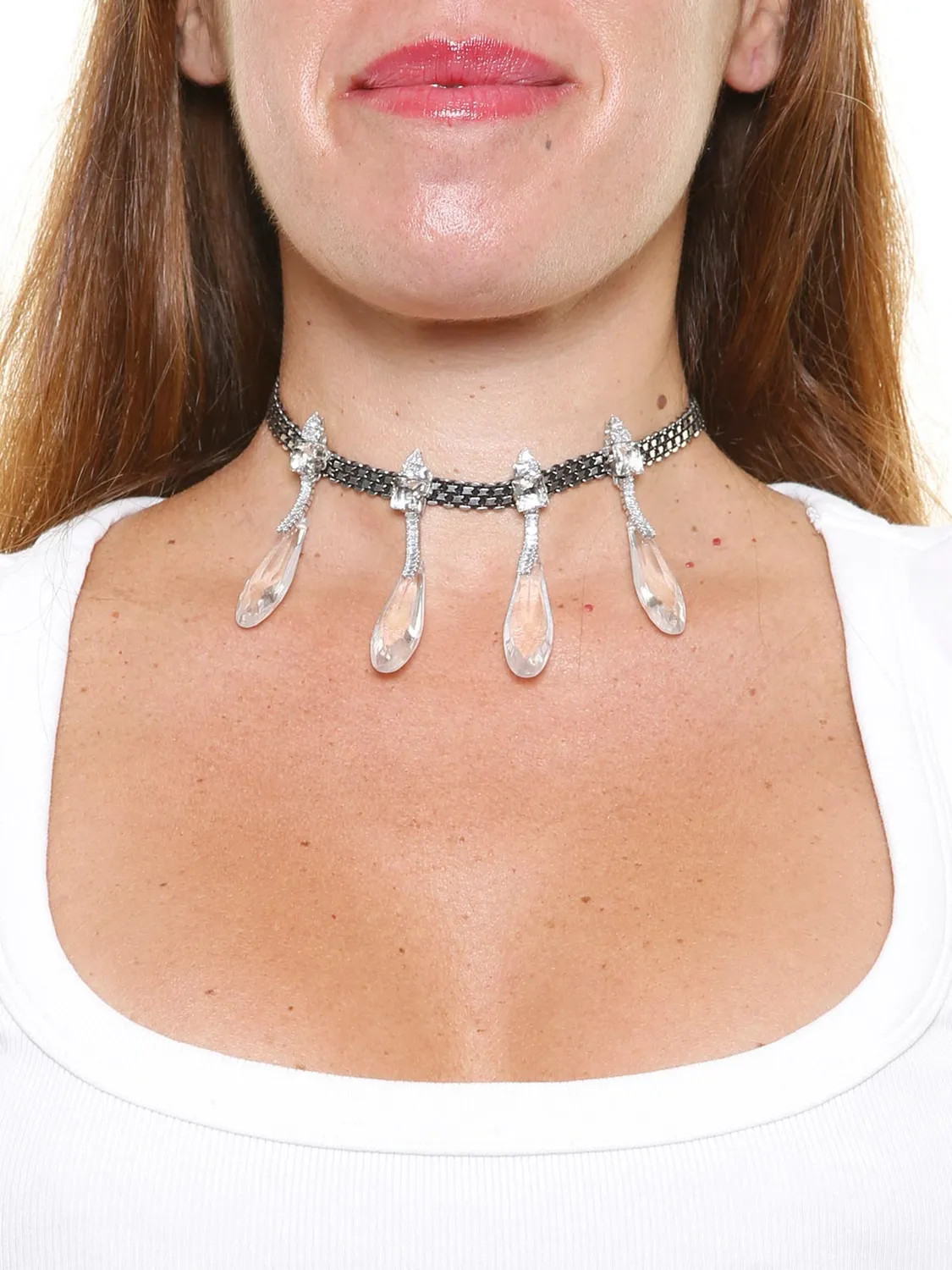 Rada Choker Gocce girocollo rosa plexi