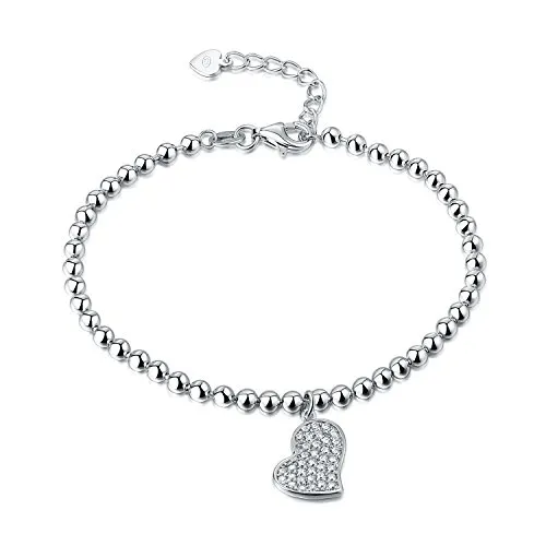 Diamond Treats Braccialetto Cuore Argento 925 Zirconi 16,5-19 cm