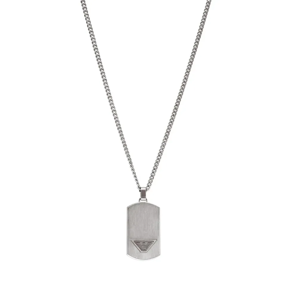 Emporio Armani collana dogtag uomo acciaio