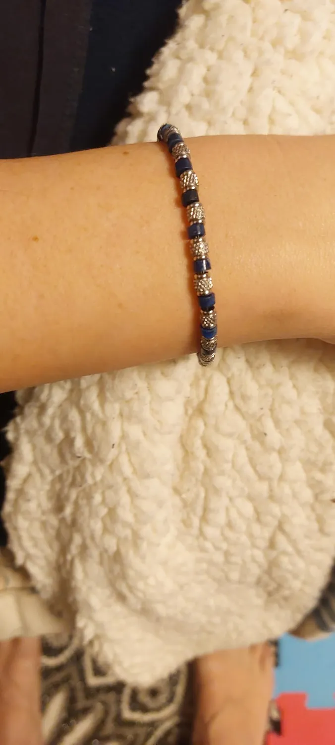 Dada Gioielli Bracciale Uomo Onice Nero Pietre Naturali Acciaio