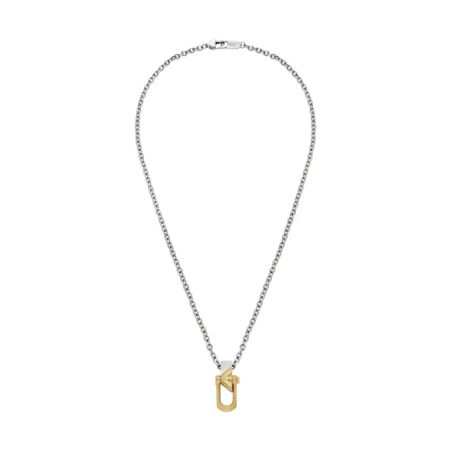 Emporio Armani Collana Uomo Bicolore Oro e Argento Acciaio