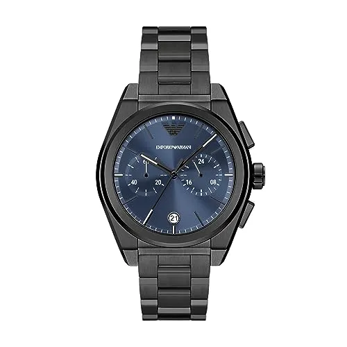 Emporio Armani Orologio Uomo Cronografo 43mm Acciaio Blu Grigio