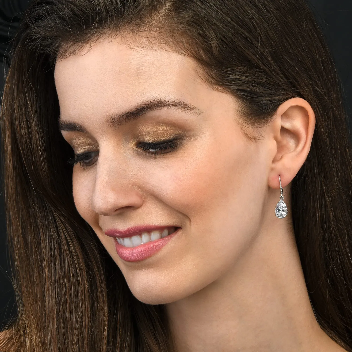 Diamond Treats orecchini pendenti argento 925 zirconi pera