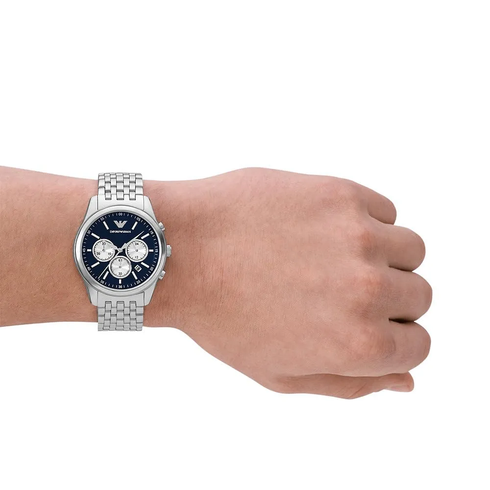 Emporio Armani orologio argento blu scuro uomo