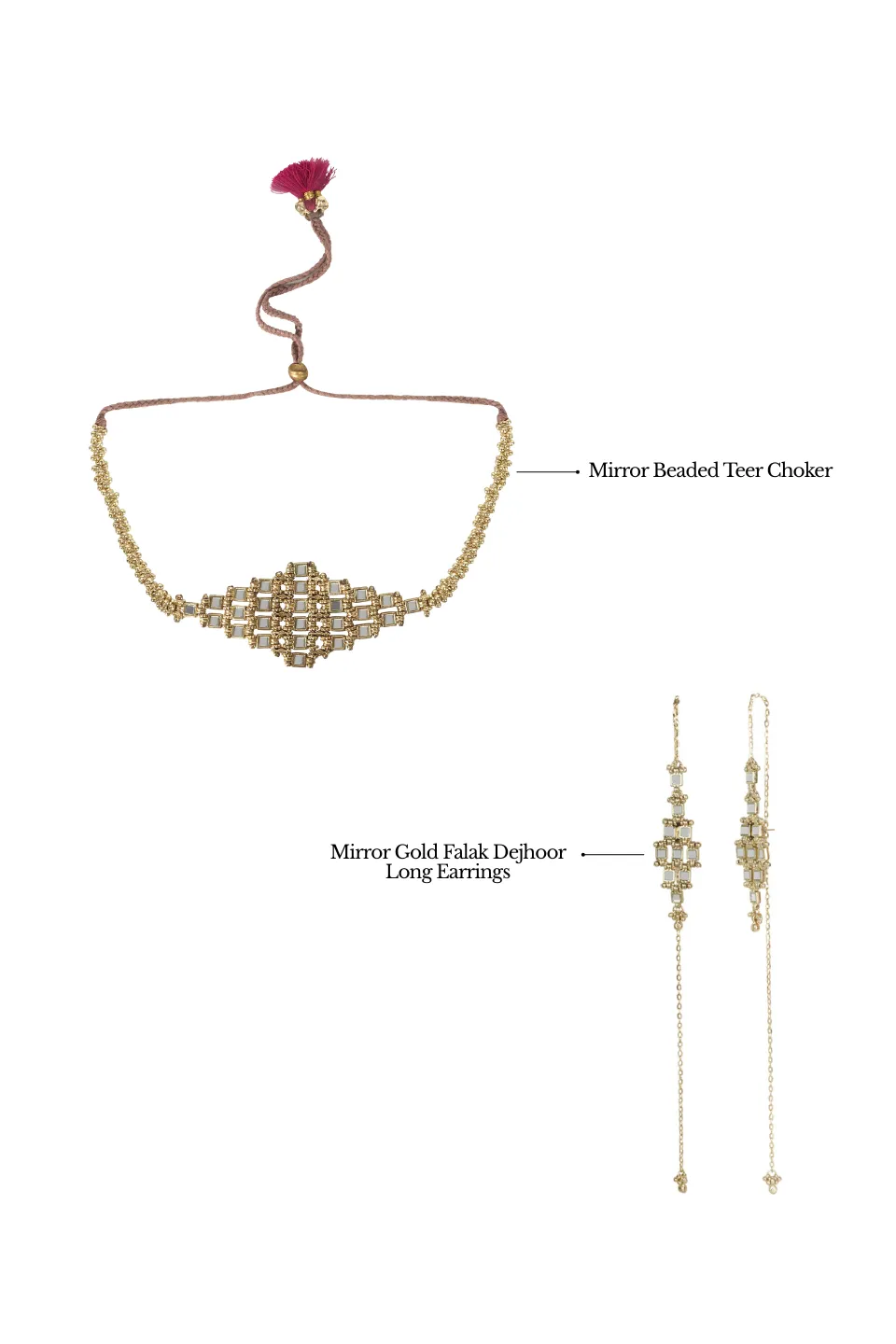 House of Tuhina Look 5 set gioielli oro 4 pezzi