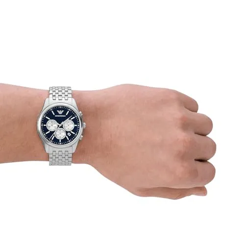 Emporio Armani orologio argento blu scuro uomo