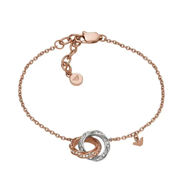 Emporio Armani Bracciale Donna Oro Rosa e Argento Acciaio