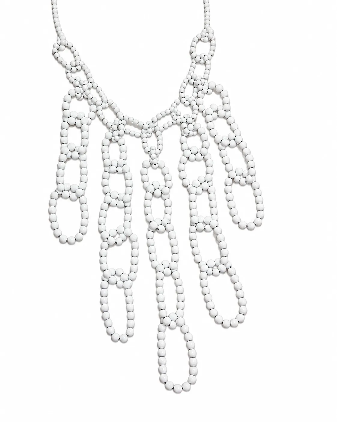 Rada Collana cascata bianca perle intrecciate