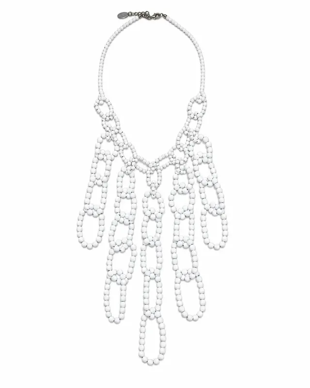 Rada Collana cascata bianca perle intrecciate