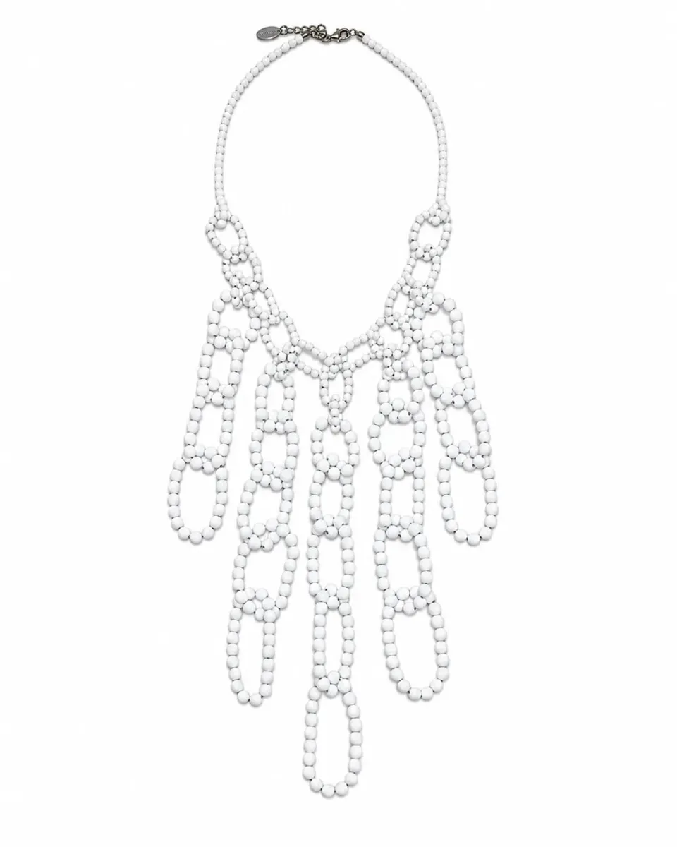 Rada Collana cascata bianca perle intrecciate
