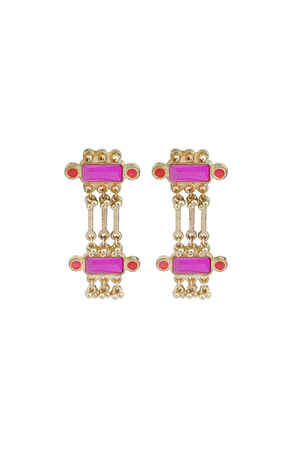 House of Tuhina Queen Enamel Double Orecchini Turchese Smalto