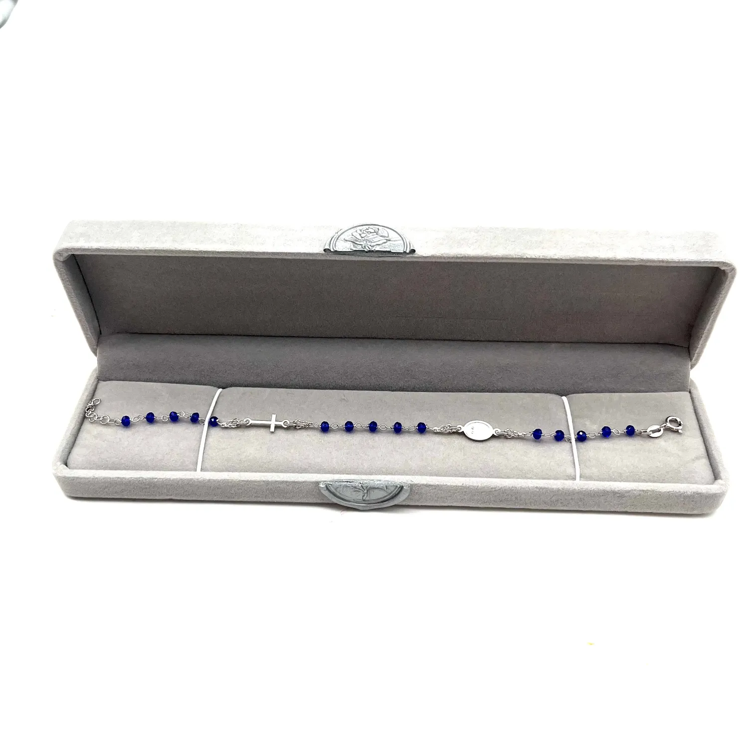 Ornamenta Medaglia Miracolosa bracciale argento cristalli blu
