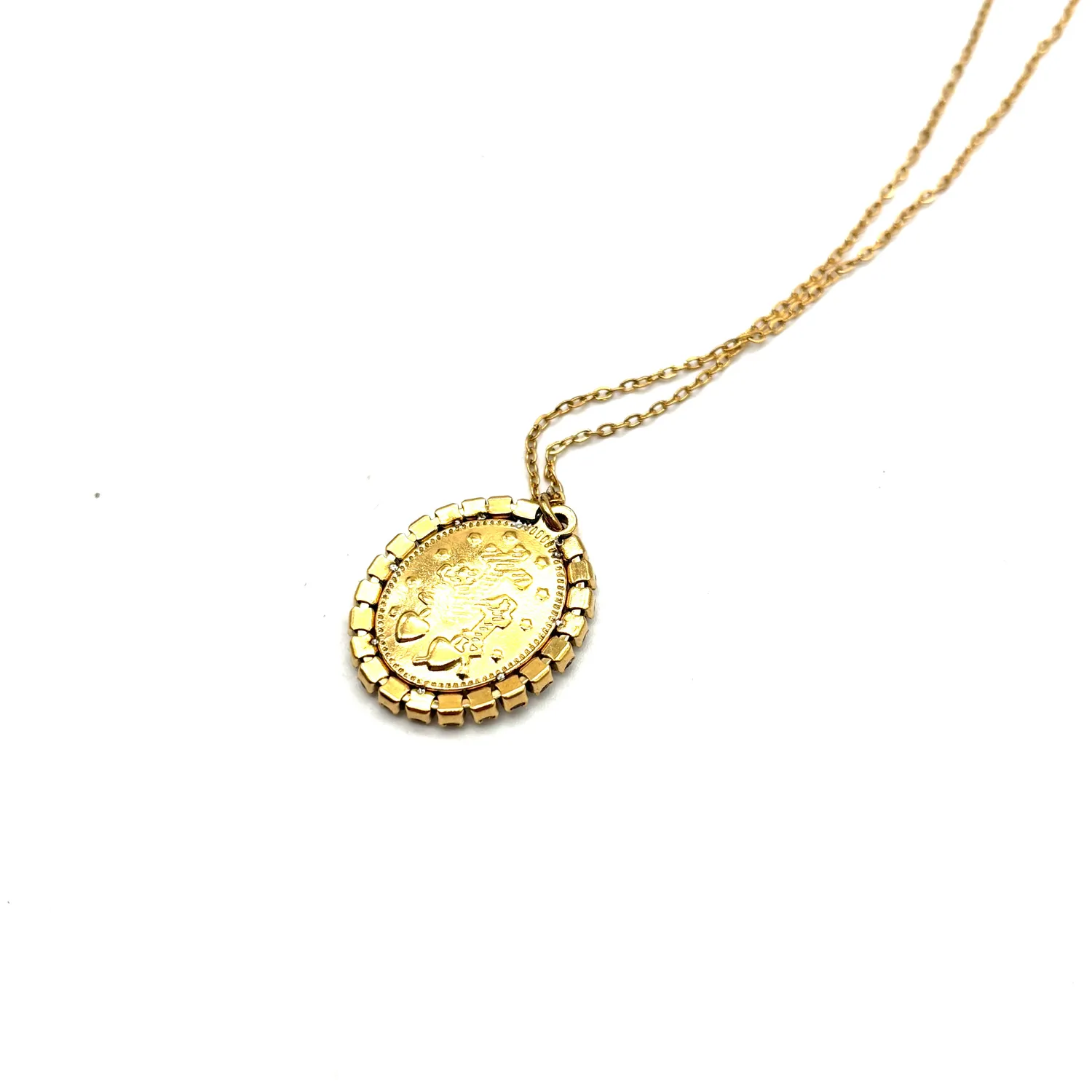 Ornamenta Miracolosa collana acciaio oro zirconi 40-45 cm