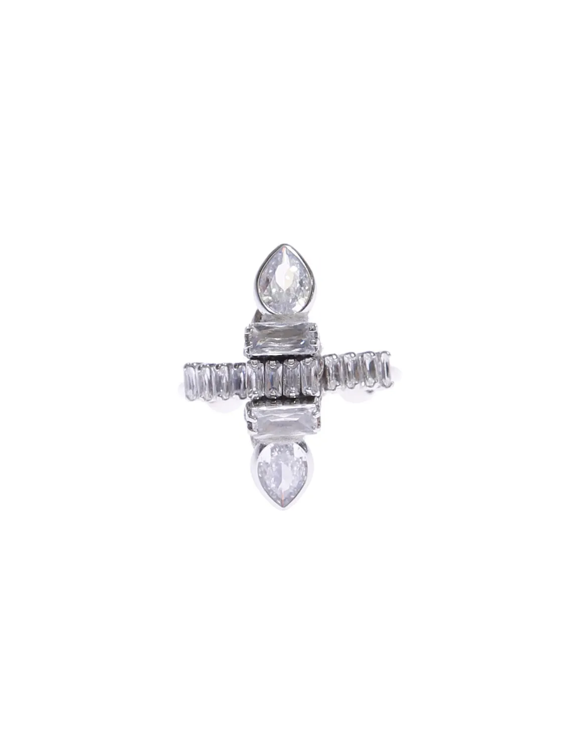 Rada Gioiello anello cristallo goccia baguette