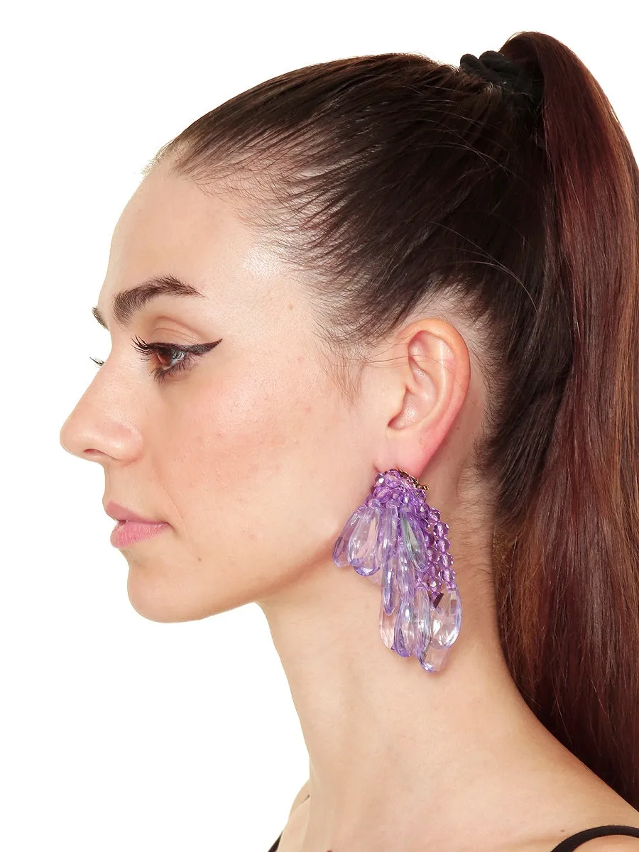 Rada Orecchini Gocce Plexi Arancio con Perle
