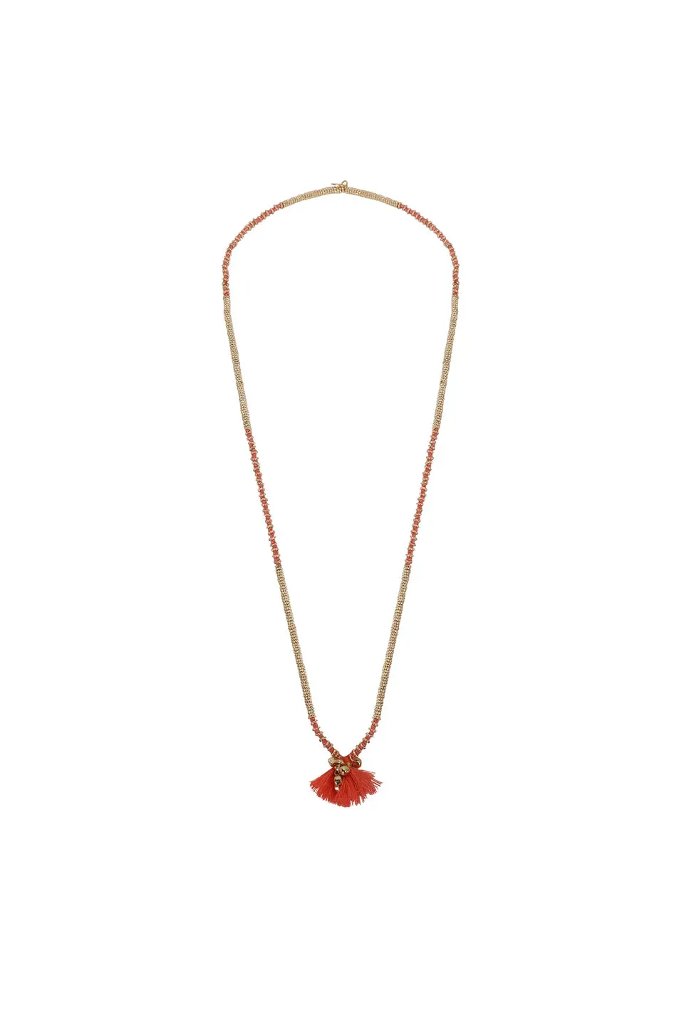 House of Tuhina Fuljhadi collana lunga 30" corallo