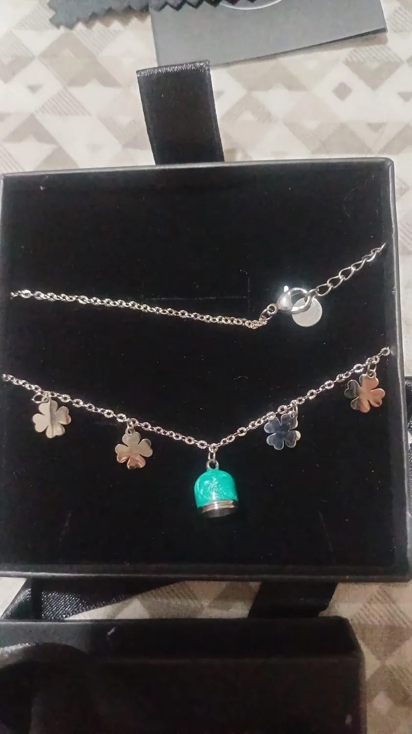 Dada Gioielli Capri Campanella Collana Turchese Quadrifoglio Acciaio