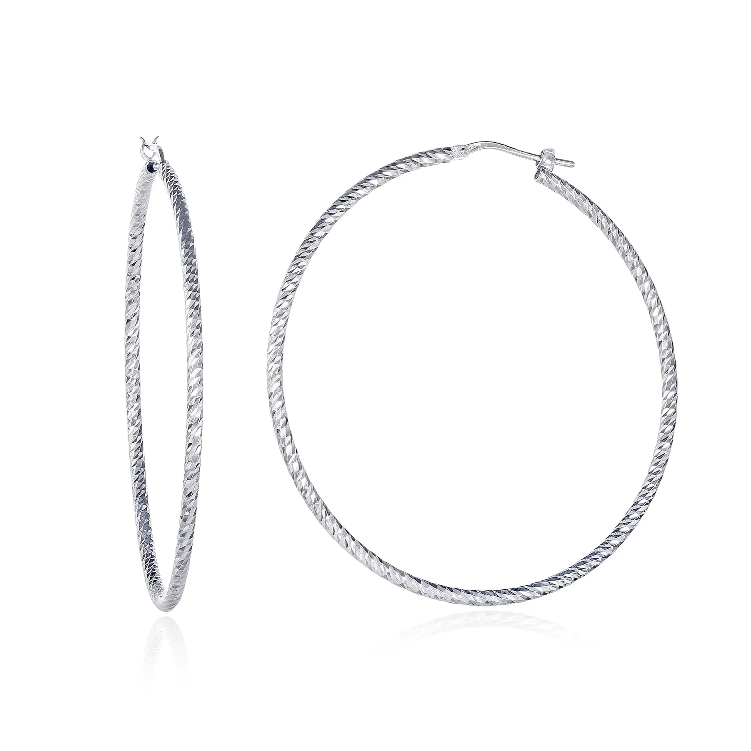 Diamond Treats Cerchio Orecchini Argento 925 25 mm Diamante