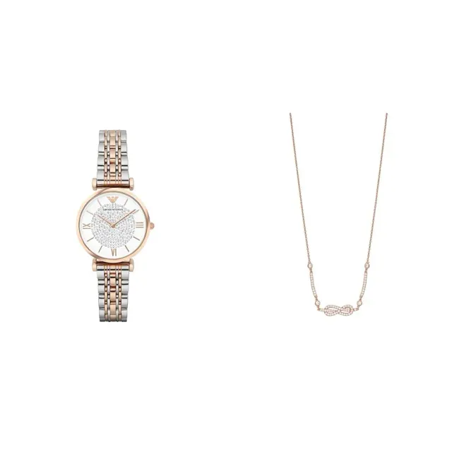 Emporio Armani set orologio e collana donna bicolore oro rosa