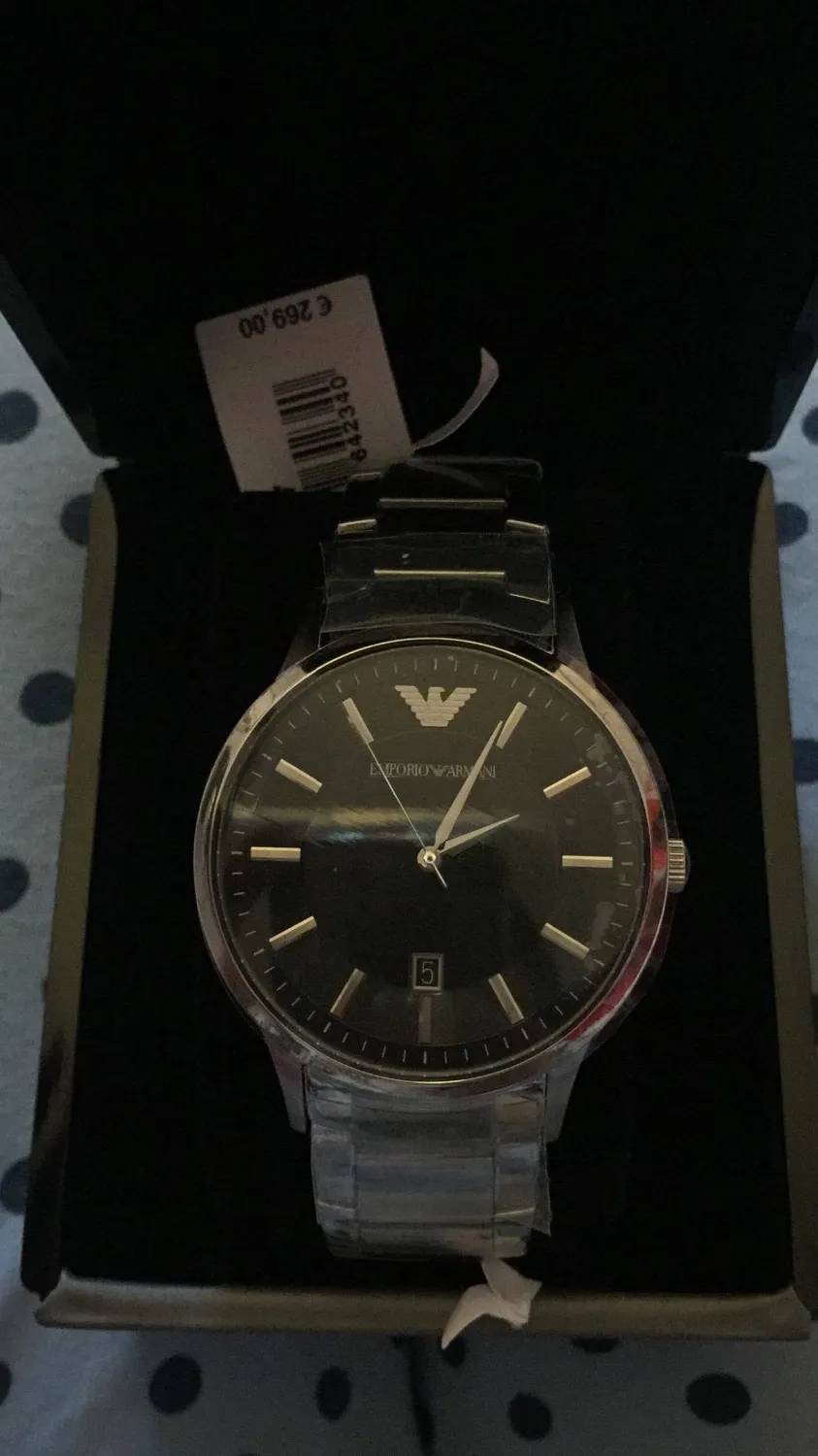 Emporio Armani Orologio Uomo 43 mm Argento e Nero