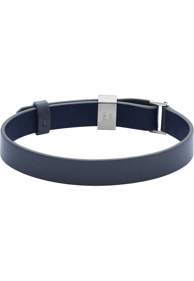 Emporio Armani Bracciale Uomo Acciaio Blu e Grigio Cursore
