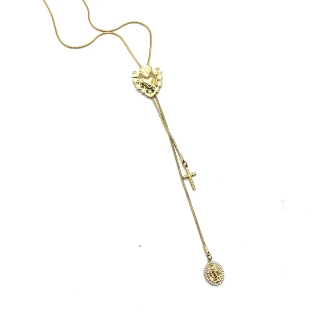 Ornamenta Sacro Cuore collana acciaio scorrevole gold