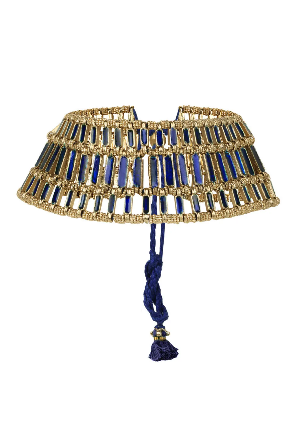 House of Tuhina Marayam collana reversibile teal smalto