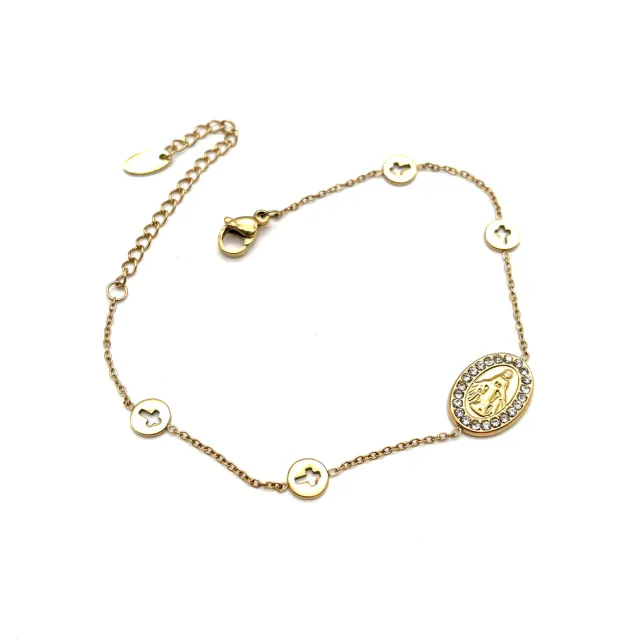 Ornamenta Madonnina bracciale acciaio oro 17-22 cm