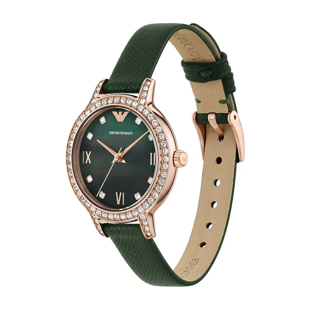 Emporio Armani Orologio Donna Verde Scuro Glitter