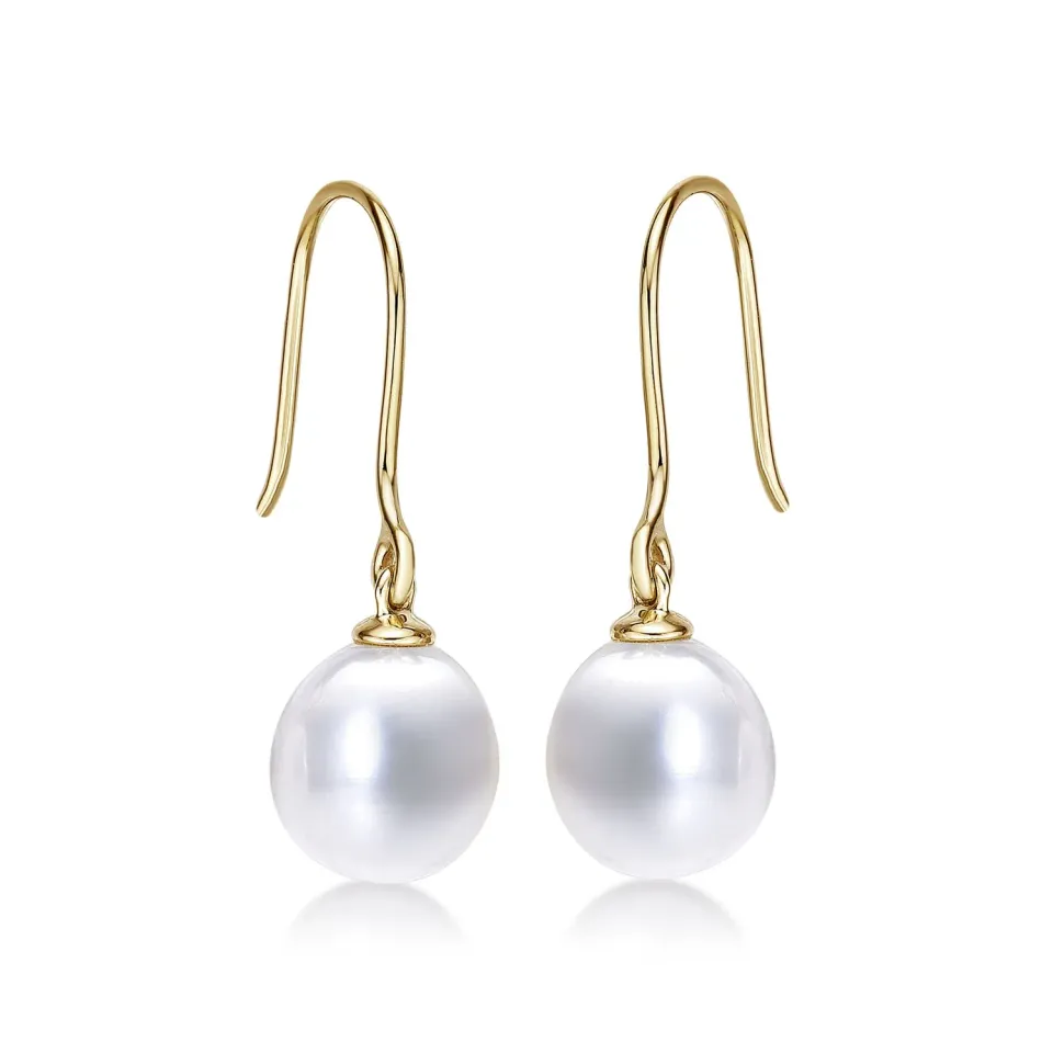 Diamond Treats Orecchini Pendenti Perle Oro Giallo 9Kt