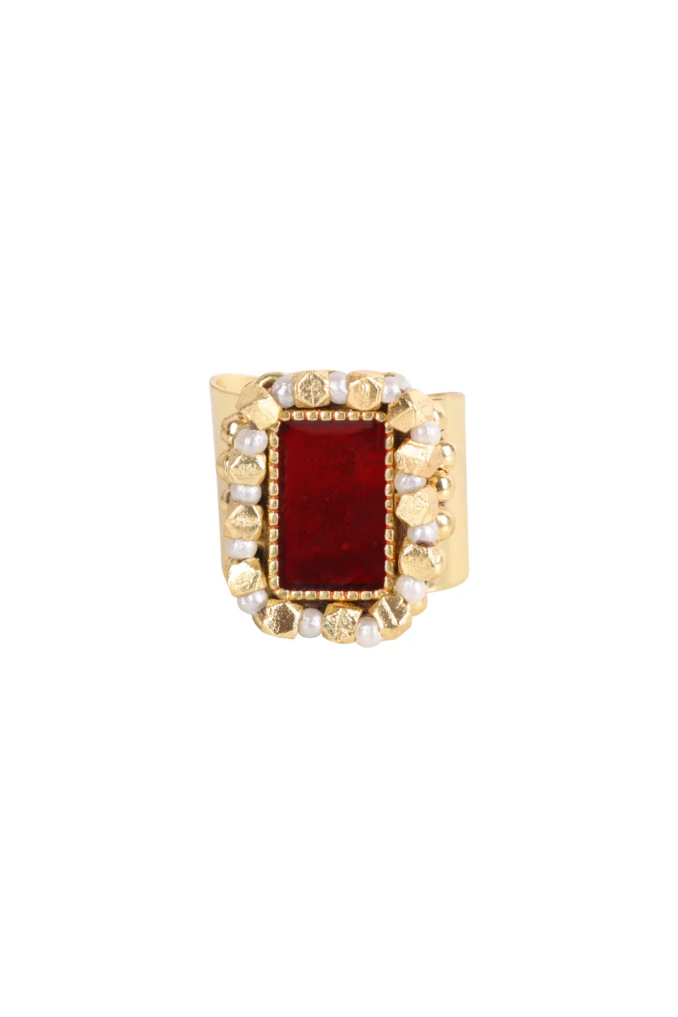 House of Tuhina Enamel Brick anello smalto rettangolare