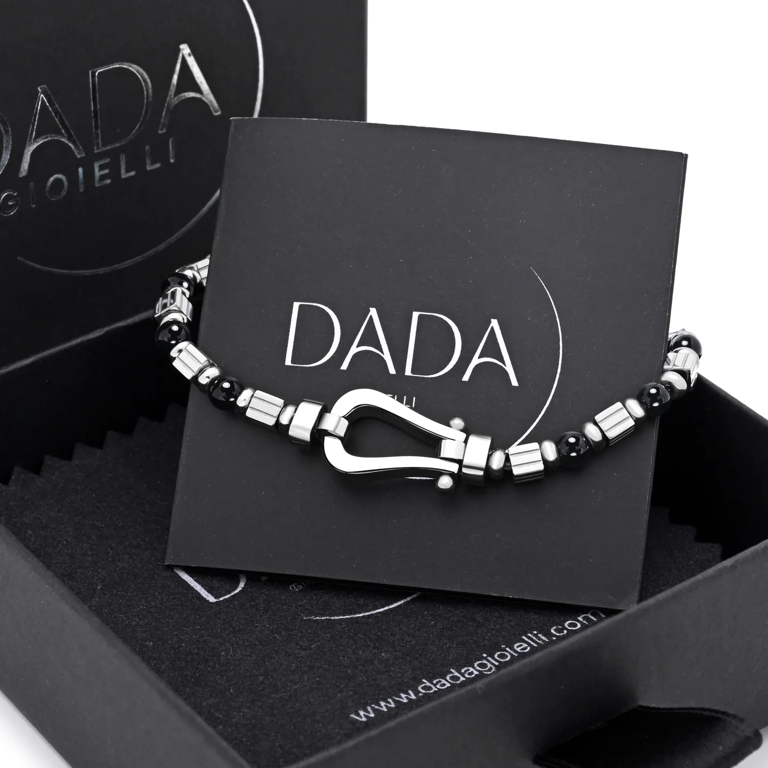 Dada Gioielli Pietre Naturali Onice Bracciale Uomo Acciaio