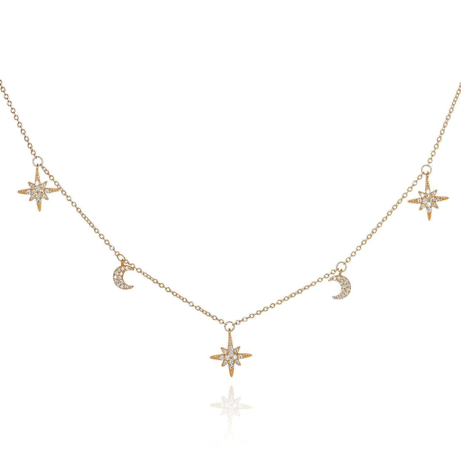Diamond Treats collana girocollo argento 925 luna stella