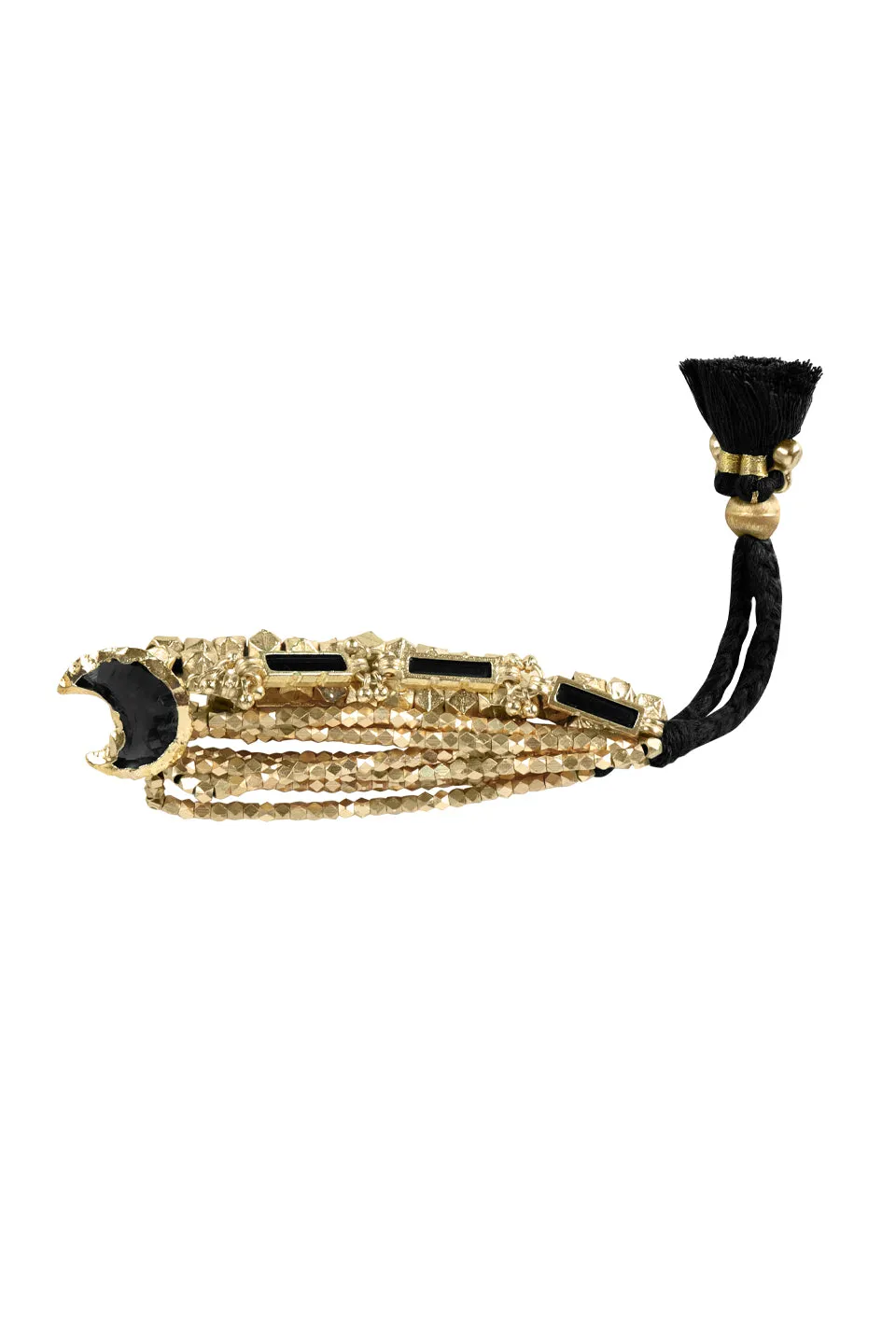 House of Tuhina Indrani bracciale regolabile nero
