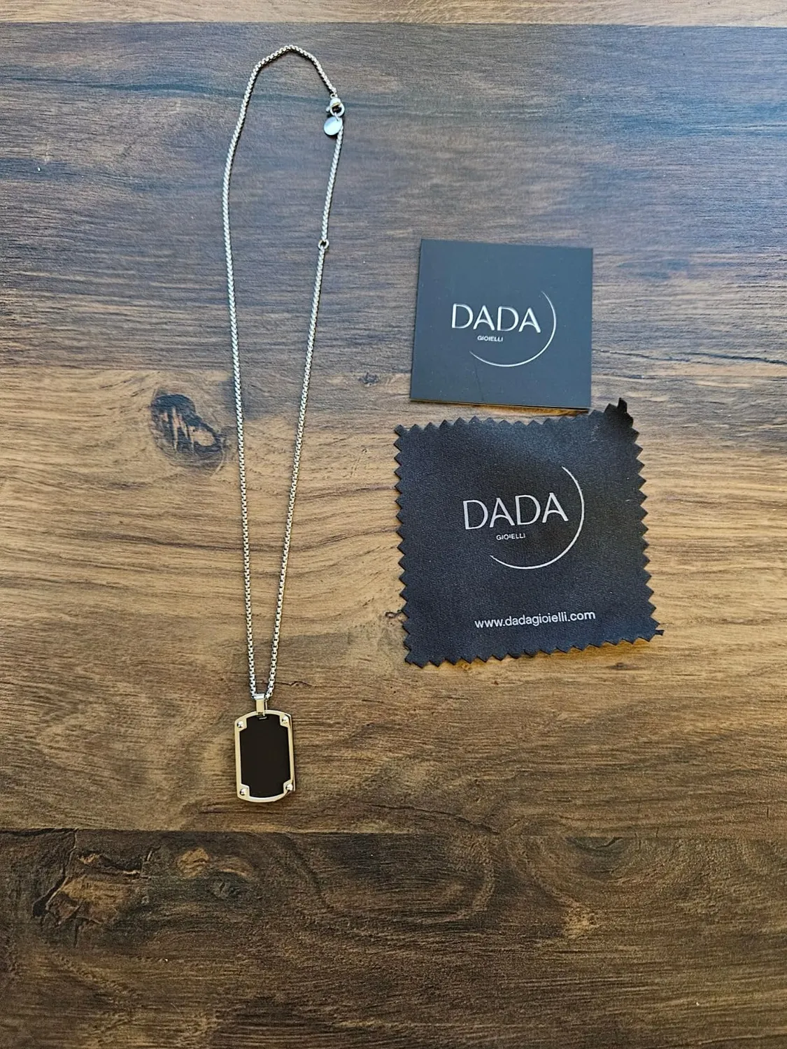 Dada Gioielli Piastrina Militare Collana Uomo Nero Acciaio
