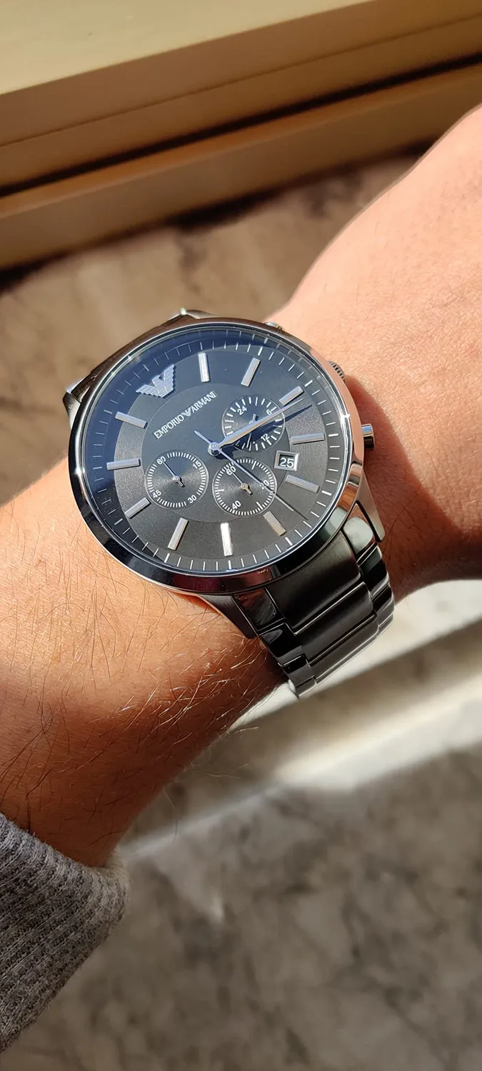 Emporio Armani orologio cronografo uomo argento nero