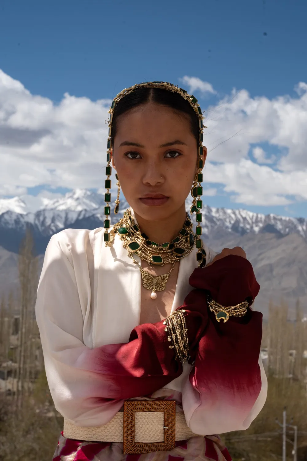House of Tuhina Indrani bracciale regolabile nero
