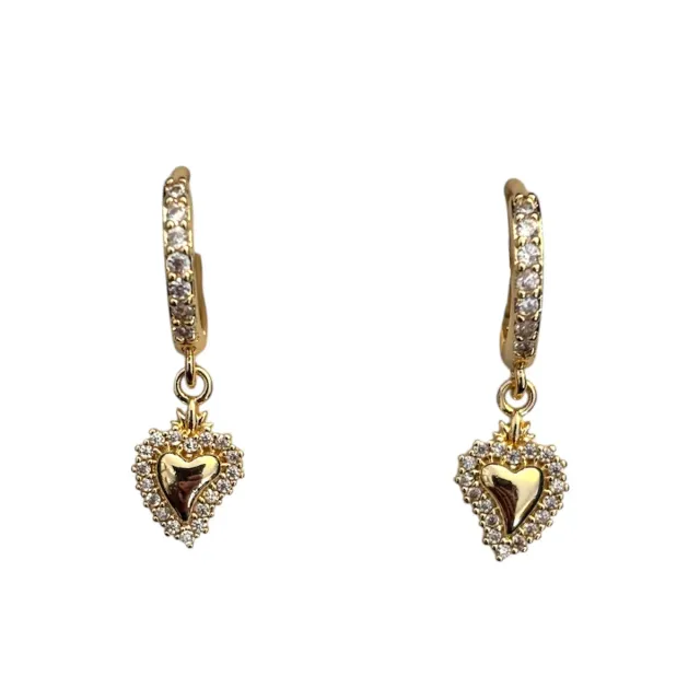 Ornamenta Cerchio con Cuore orecchini acciaio dorato