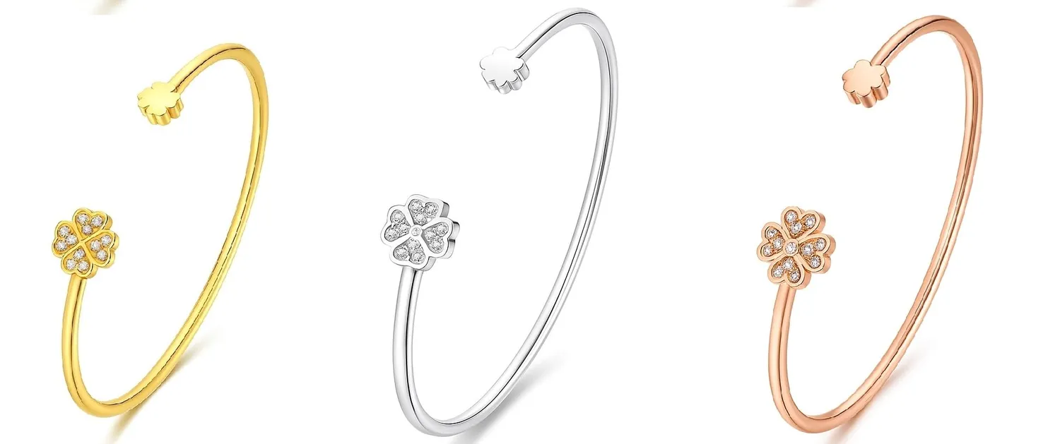 Dada Gioielli Bracciale Donna Quadrifoglio Oro Rigido