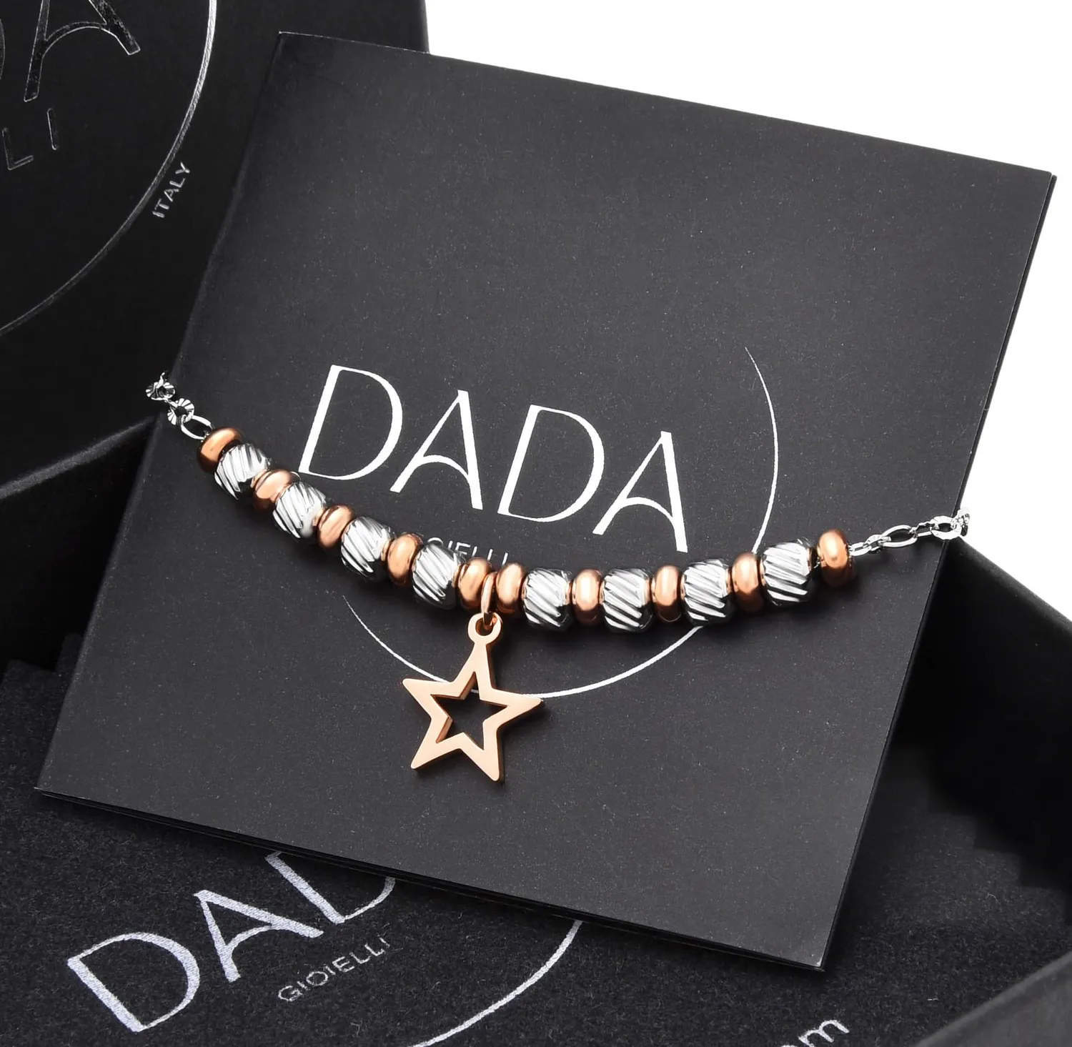 Dada Gioielli bracciale donna stella oro rosa e argento