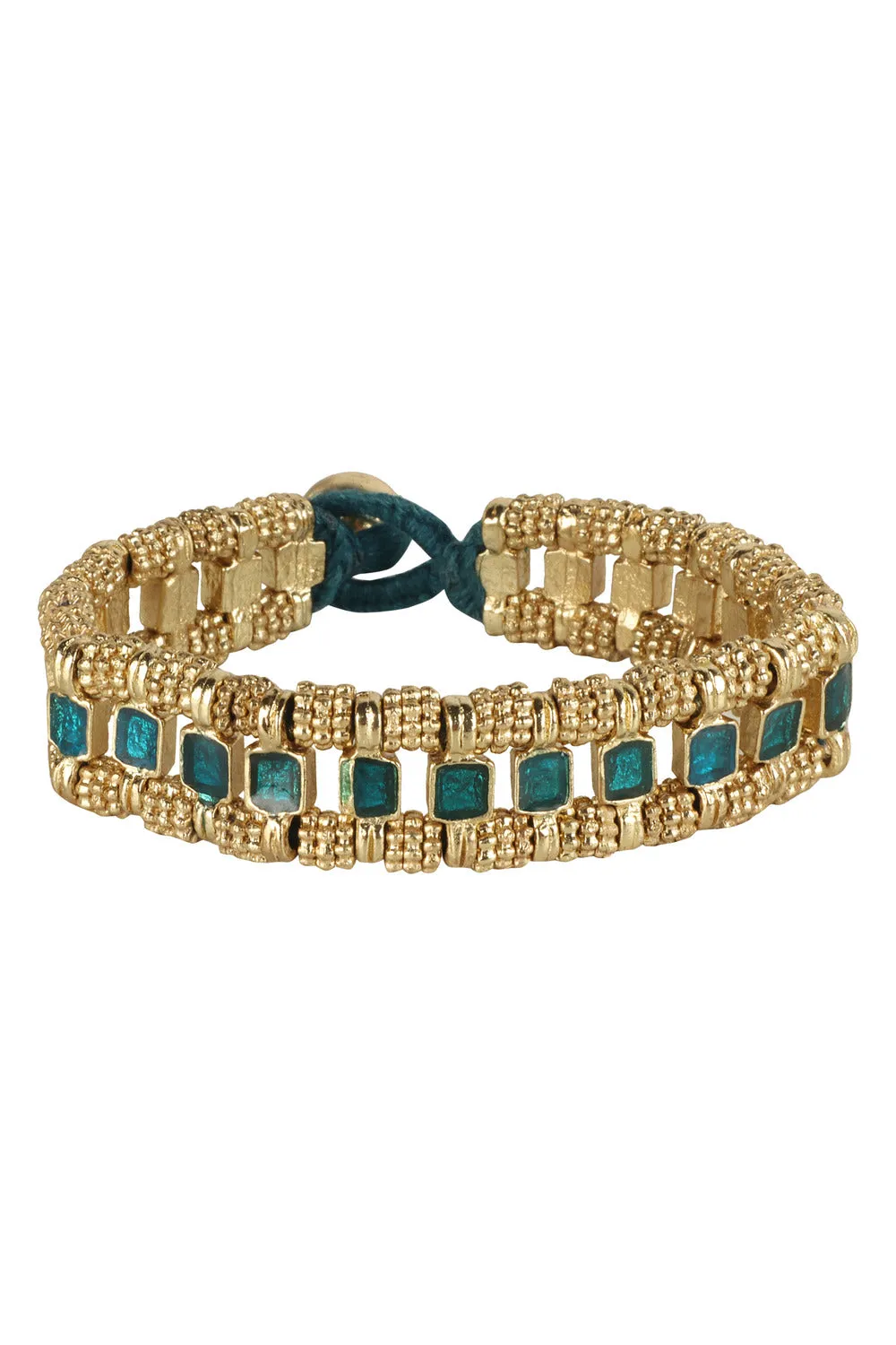 House of Tuhina Marayam 1 pietra bracciale smaltato blu royal