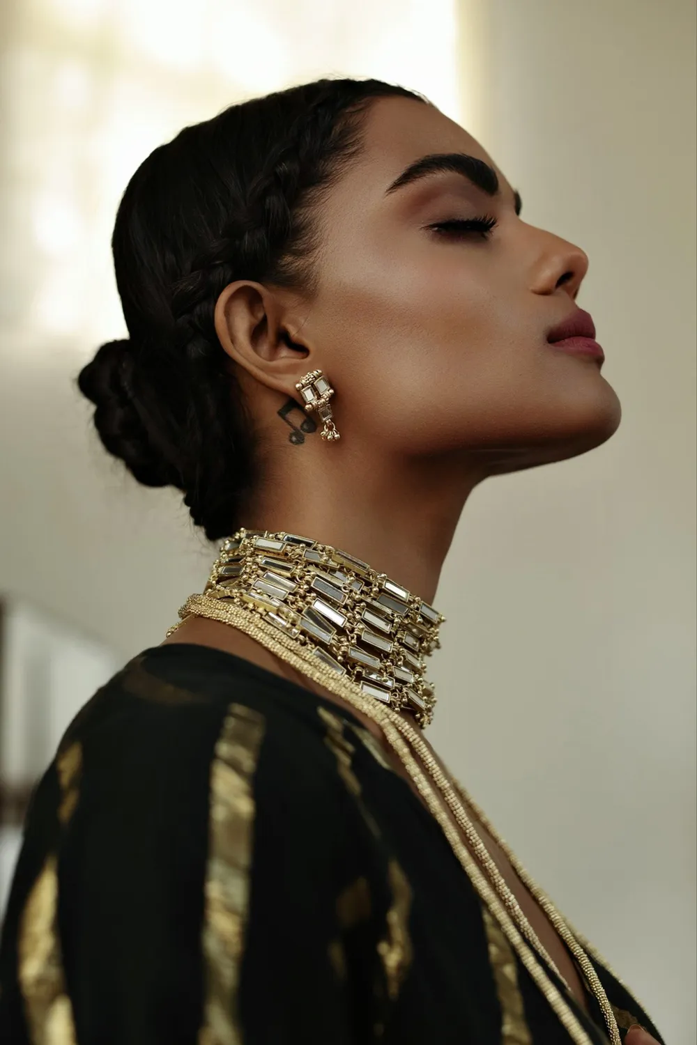 House of Tuhina Mirror Kiss orecchini Gold classici