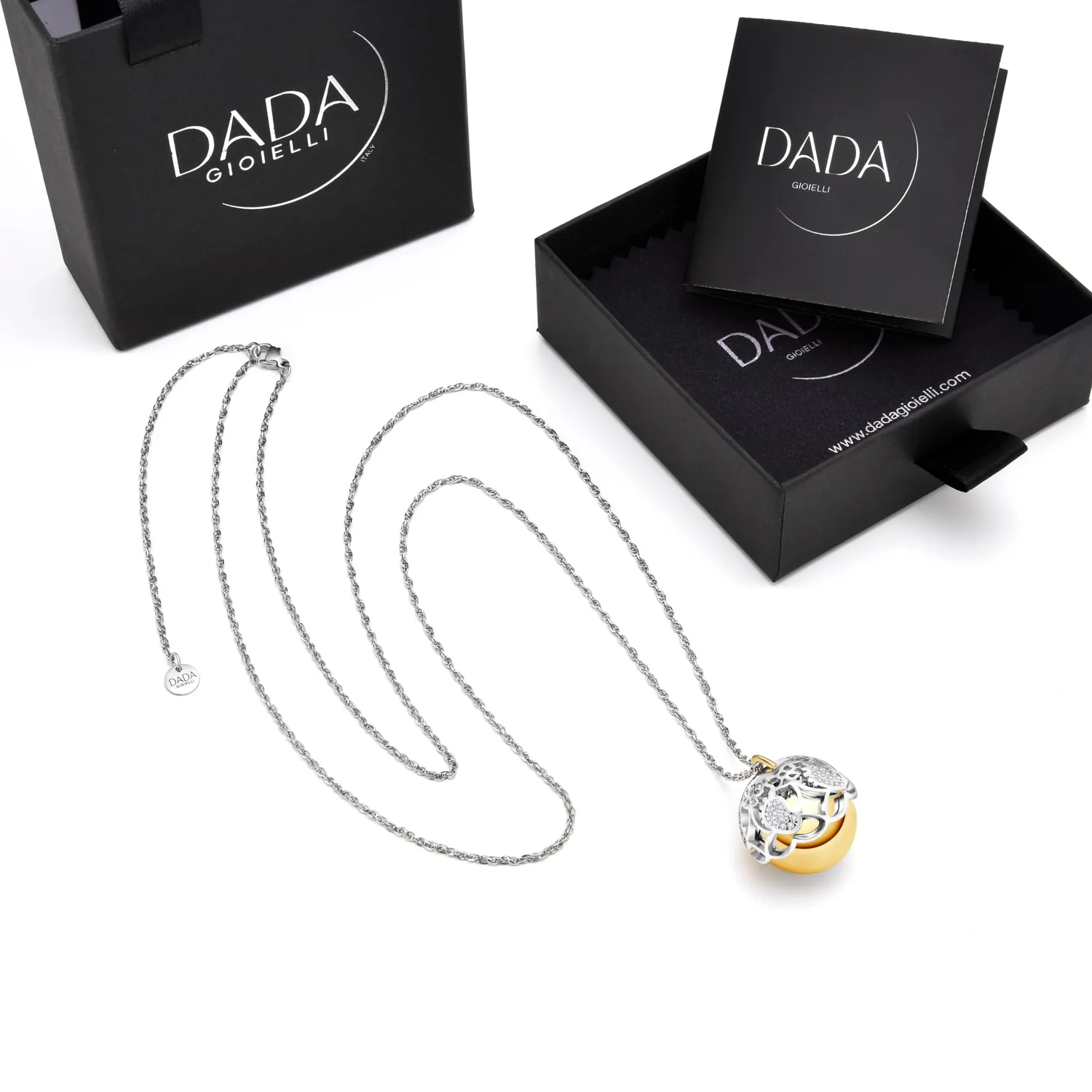 Dada Gioielli collana chiama angeli argento oro piedino