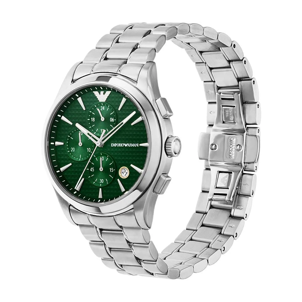 Emporio Armani Orologio Uomo Argento e Verde